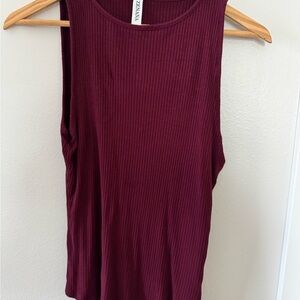 Zenana Outfitters Red Ribbed Fitted Tank Top